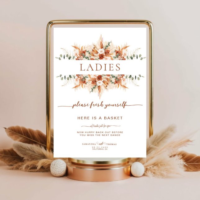 Póster Cartel de cesta de baño para damas de boda rústica (Subido por el creador)