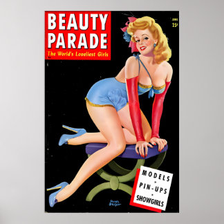 Póster Cartel de Chica Pin Up de los años 40 y Dama en Li