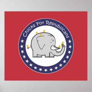 Póster cartel de chicas republicanas