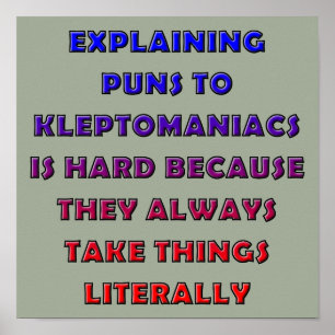 Póster Cartel de chistes divertidos sobre cleptómanos