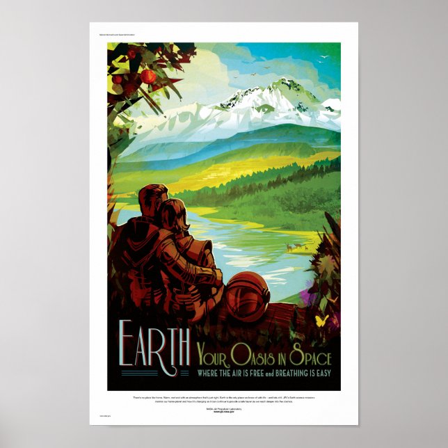 Póster Cartel de ciencia ficción de viajes futuros de la  (Frente)