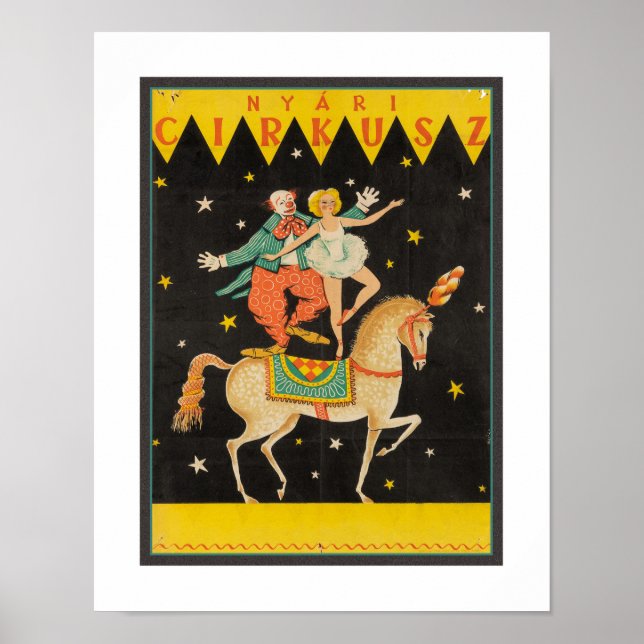 PÓSTER CARTEL DE CIRCO HÚNGARO DE 1960 DE ÉPOCA (Frente)