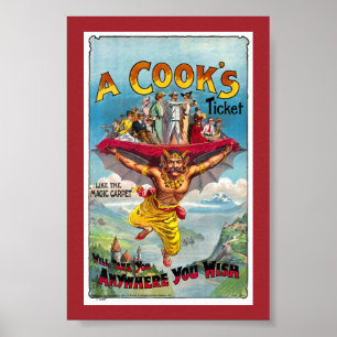 Póster Cartel de circo vintage de Inglaterra restaurado