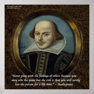 Póster Cartel de Citas de Shakespeare y Sentimientos