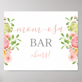 Póster Cartel de Citrus Baby Shower Mimosa Bar