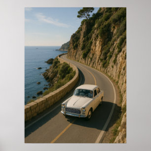 Póster Cartel de Coche Vintage Estética de Dinero Antiguo