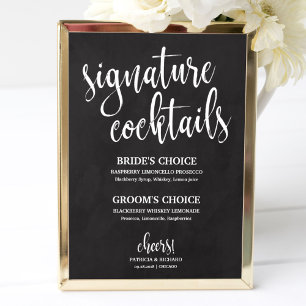 Póster Cartel de cócteles_signature para boda