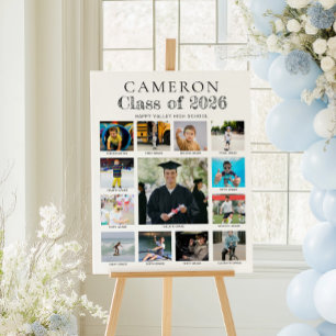 Póster Cartel de Colaje de Línea de Tiempo de Fotos de Gr