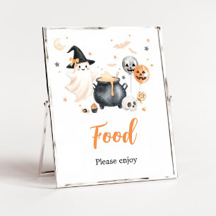 Póster Cartel de comida de fantasma naranja Little Boo