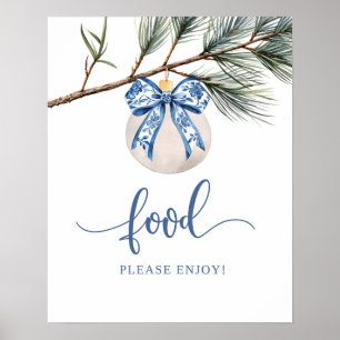 Póster Cartel de comida de fiesta de invierno chinoiserie
