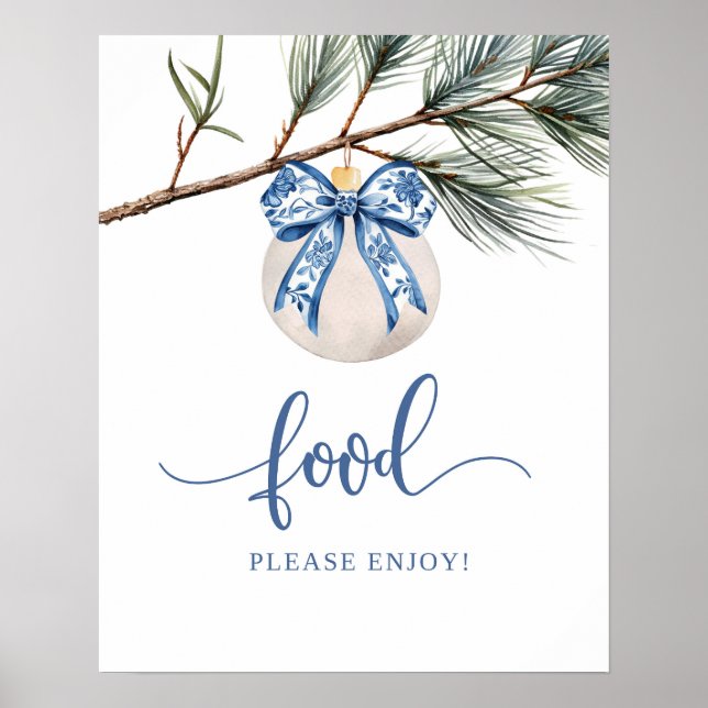 Póster Cartel de comida de fiesta de invierno chinoiserie (Frente)