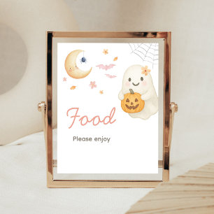 Póster Cartel de comida para Baby Shower de Pink Little B