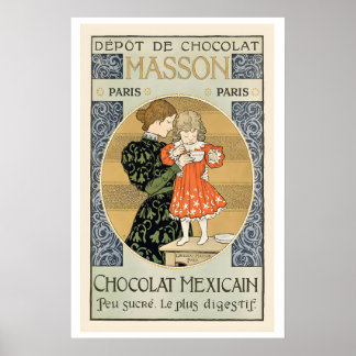 Póster Cartel de comida y bebida vintage Masson Chocolat 