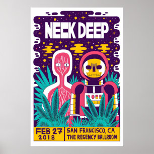 Póster Cartel de concierto de Neck Deep REPRODUCTION Mate