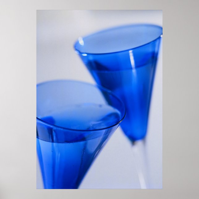 Póster Cartel de copas de vino contemporáneas (Frente)