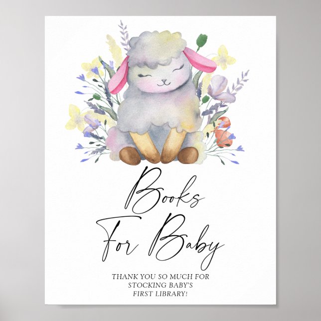 Póster Cartel de corderito - libros para bebé (Frente)