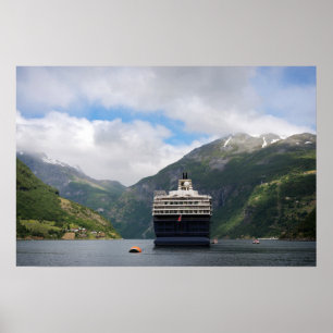 Póster Cartel de crucero en Geirangerfjord