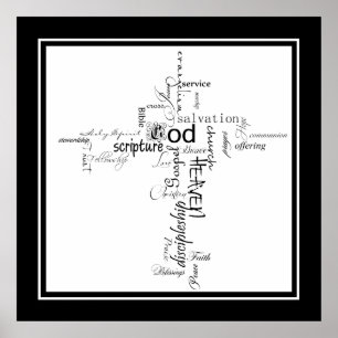 Póster cartel de cruz cristiana