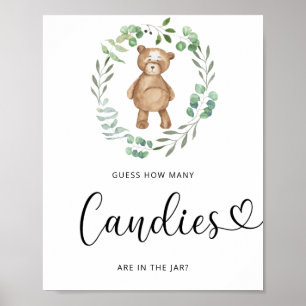 Póster Cartel de cuántos dulces para osito