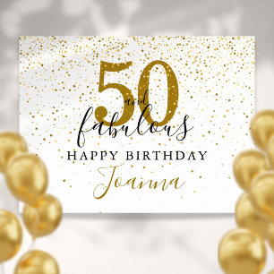 Póster Cartel de cumpleaños 50 y fabuloso dorado y negro