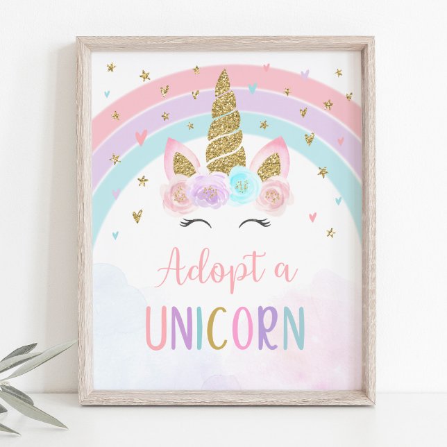 Póster Cartel de cumpleaños Adoptar un Unicornio (Subido por el creador)