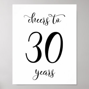 Póster Cartel de cumpleaños de 30 años