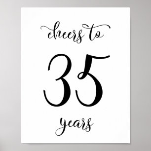 Póster Cartel de cumpleaños de 35 años