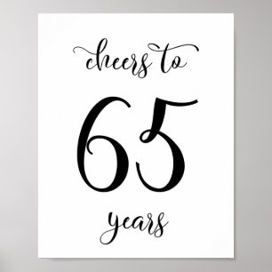 Póster Cartel de cumpleaños de 65 años