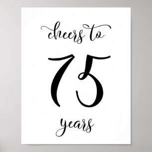 Póster Cartel de cumpleaños de 75 años