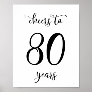 Póster Cartel de cumpleaños de 80 años