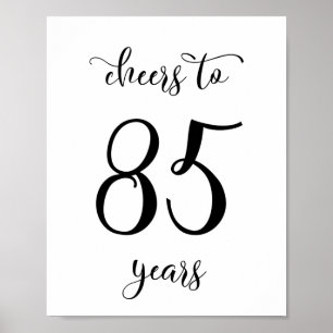 Póster Cartel de cumpleaños de 85 años
