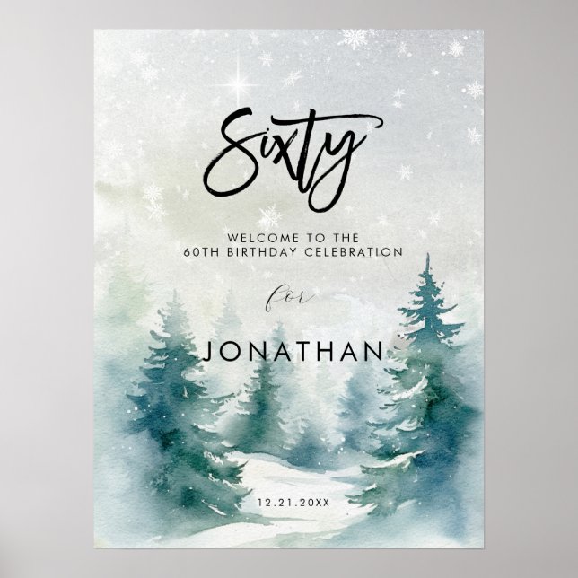 Póster Cartel de cumpleaños de bienvenida de los árboles  (Frente)