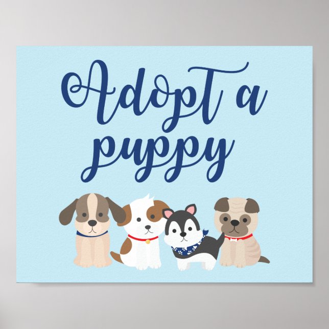 Póster Cartel de cumpleaños de cachorro Adoptar un cachor (Frente)