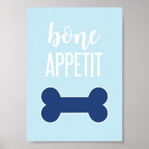 Póster Cartel de cumpleaños de cachorro con buen apetito 