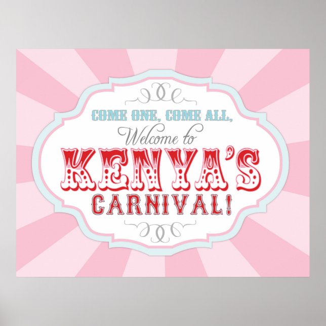 Póster Cartel de cumpleaños de Circo de Carnaval para PER (Frente)