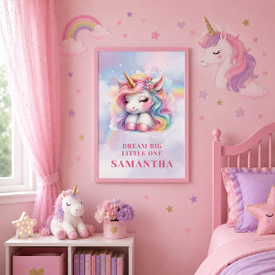 Póster Cartel de Cumpleaños de Día Mágico de Unicornio Pa