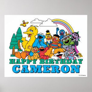 Póster Cartel de Cumpleaños de Personajes de la Calle Sés