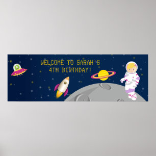 Póster Cartel de cumpleaños del astronauta del espacio ex