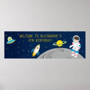 Póster Cartel de cumpleaños del astronauta del espacio ex