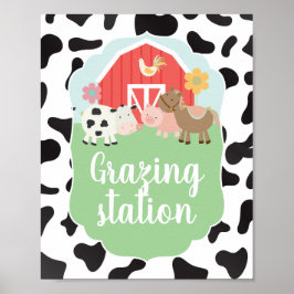 Póster Cartel de cumpleaños en la granja para estación de