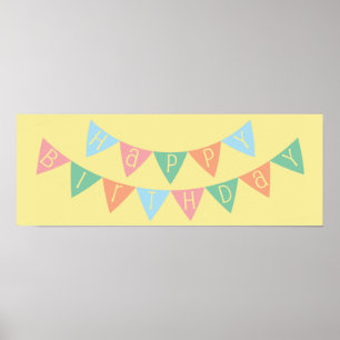 Póster Cartel de cumpleaños feliz