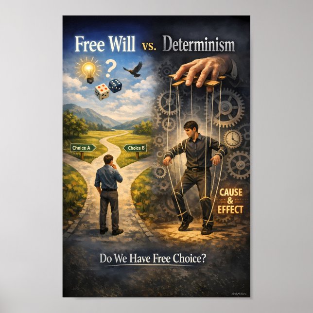 Póster Cartel de Debate de Pensamiento sobre Libre Albedr (Frente)