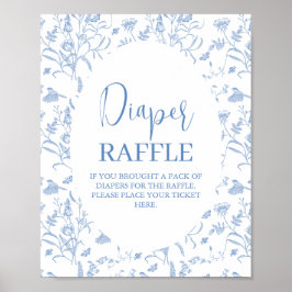 Póster Cartel de Delft Blue Chinoiserie Baby Shower Boy D