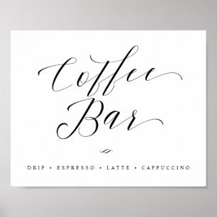 Póster Cartel de Desayuno o Boda con Tema de Café Chic