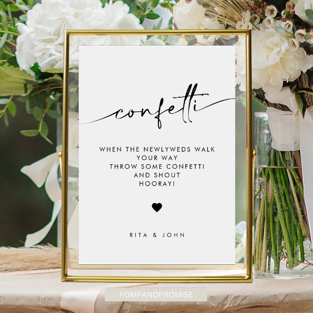 Póster Cartel de Despedida de Boda con Confeti Chic Moder (Subido por el creador)