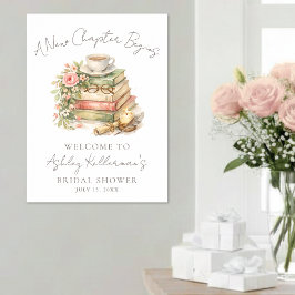 Póster Cartel de Despedida de Soltera Floral de un Nuevo 