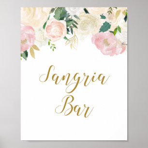 Póster Cartel de Despedida de Soltera Rosa y Dorado