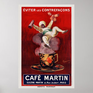 Póster Cartel de época del Café Martin francés Art Deco 1