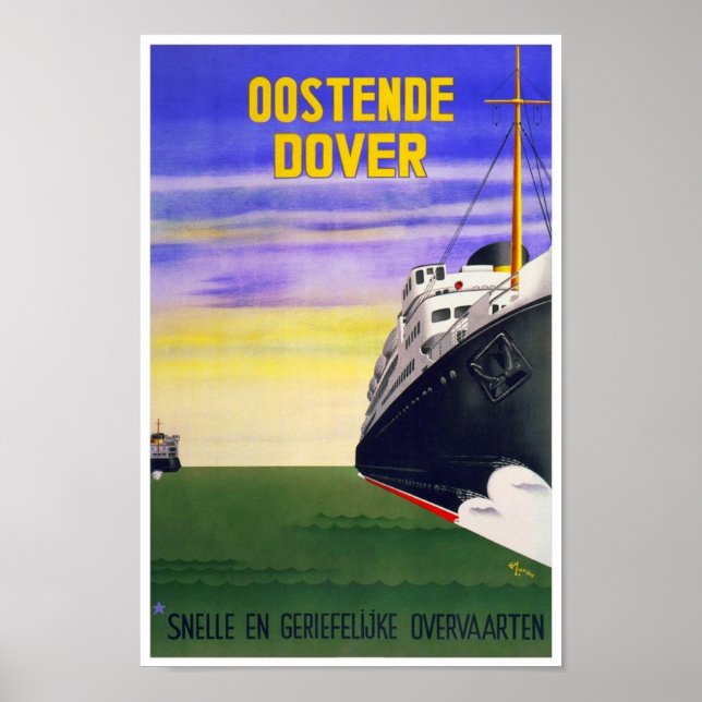 Póster Cartel de época Imprimir Oostende Dover (Frente)