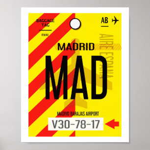 Póster Cartel de Equipaje del Aeropuerto de Madrid